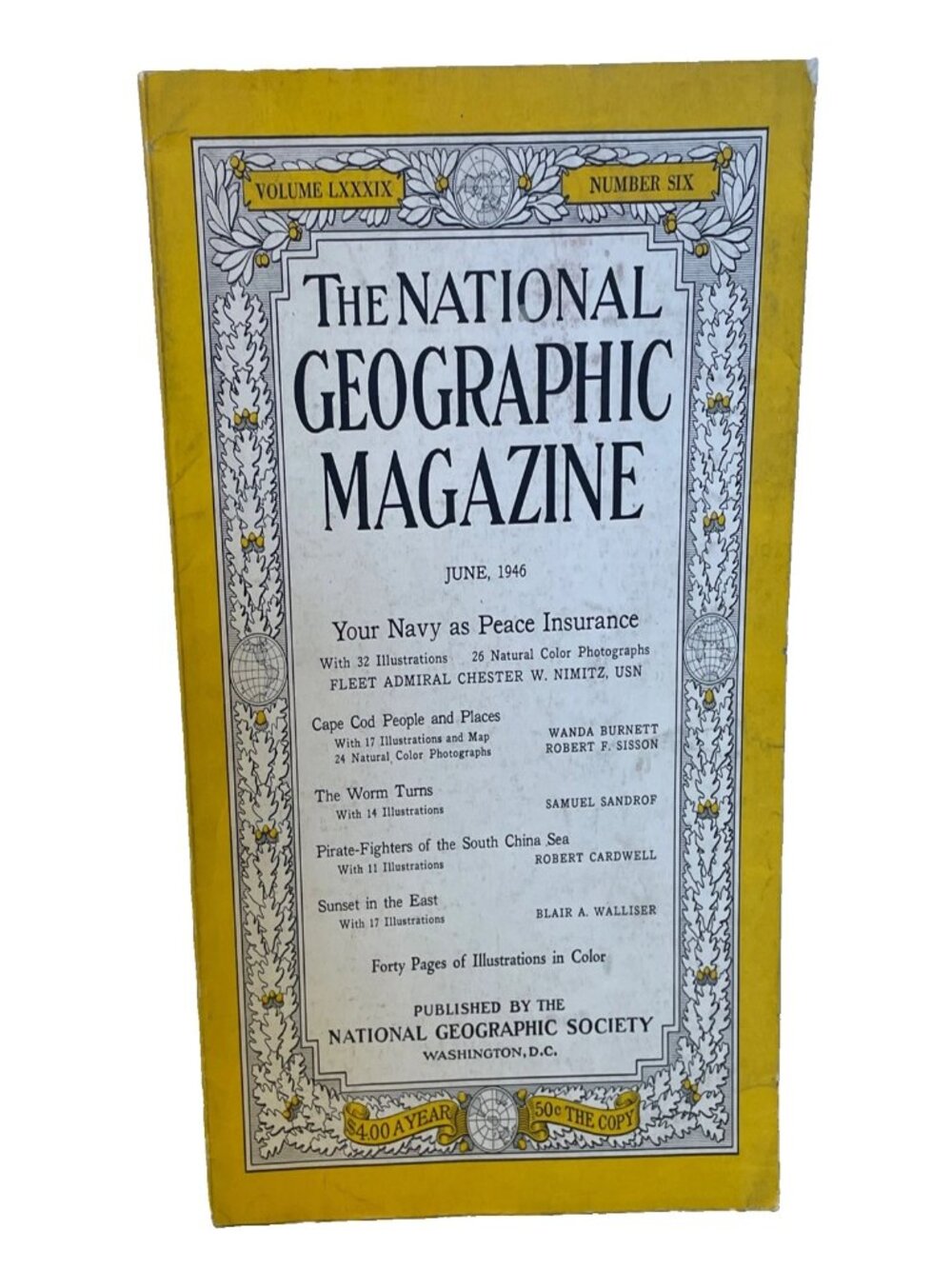 National Geographic June 1946 Vol 89 No 6 Vintage Magazine Admiral Nimitz Navy